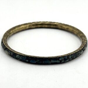 Vintage turquoise stone inlay bangle bracelet